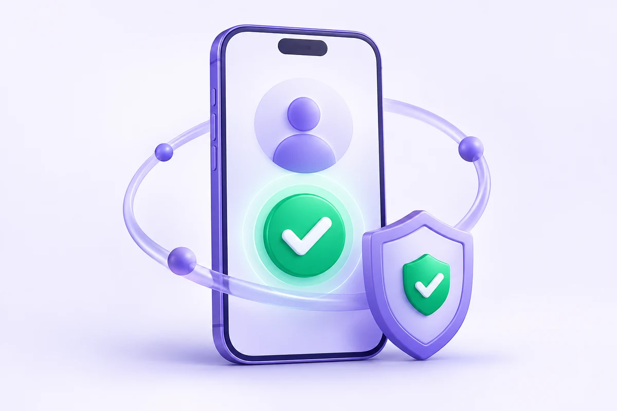 Успешный защищённый вход в аккаунт на смартфоне